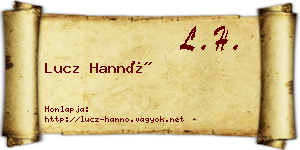 Lucz Hannó névjegykártya